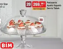 PAŞABAHÇE PATİSSERİE AYAKLI KAPAKLI SERVİS TABAK